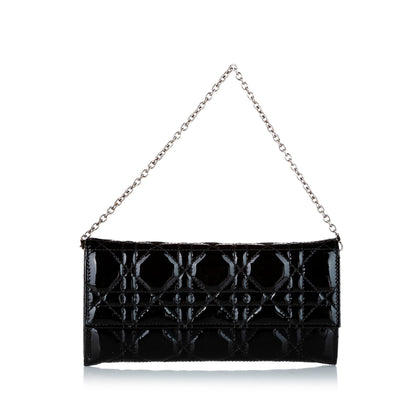 Dior Cannage Patent Leather Chain Flap Black