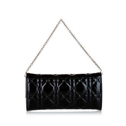 Dior Cannage Patent Leather Chain Flap Black