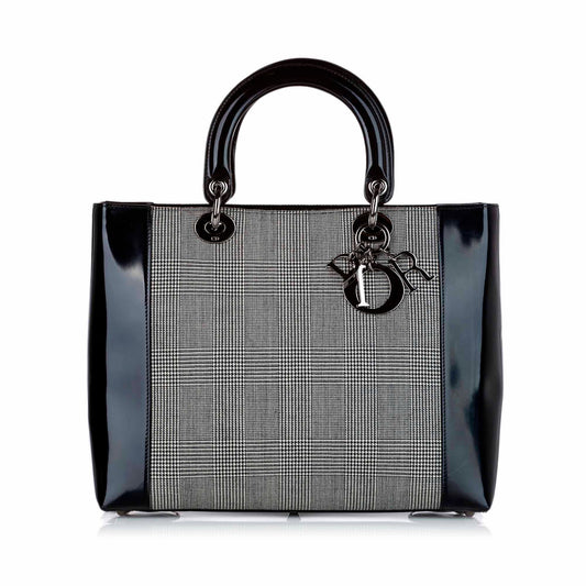 Dior Lady Dior Canvas Satchel Gray