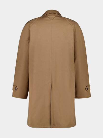 Brown and Beige Reversible Buttoned Coat