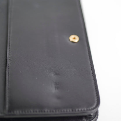 Chanel Flap Wallet On Chain Lambskin Black Crossbody Bag