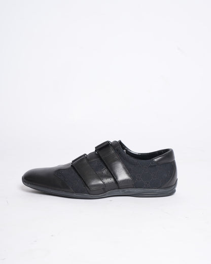 Gucci Guccissima black leather & canvas shoes