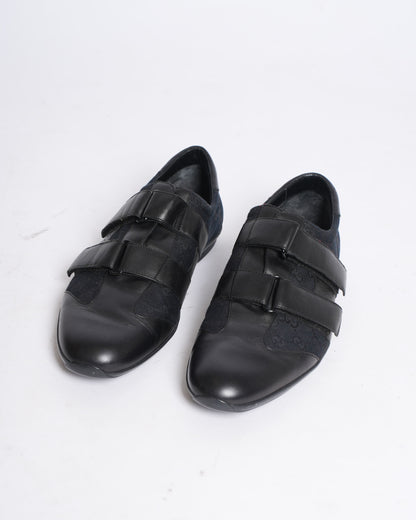 Gucci Guccissima black leather & canvas shoes
