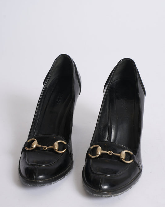 Gucci Horsebit Loafer High Heel In Black