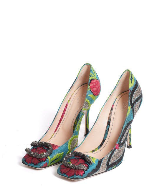 Gucci Dionysus Leather Heels in Multicolour