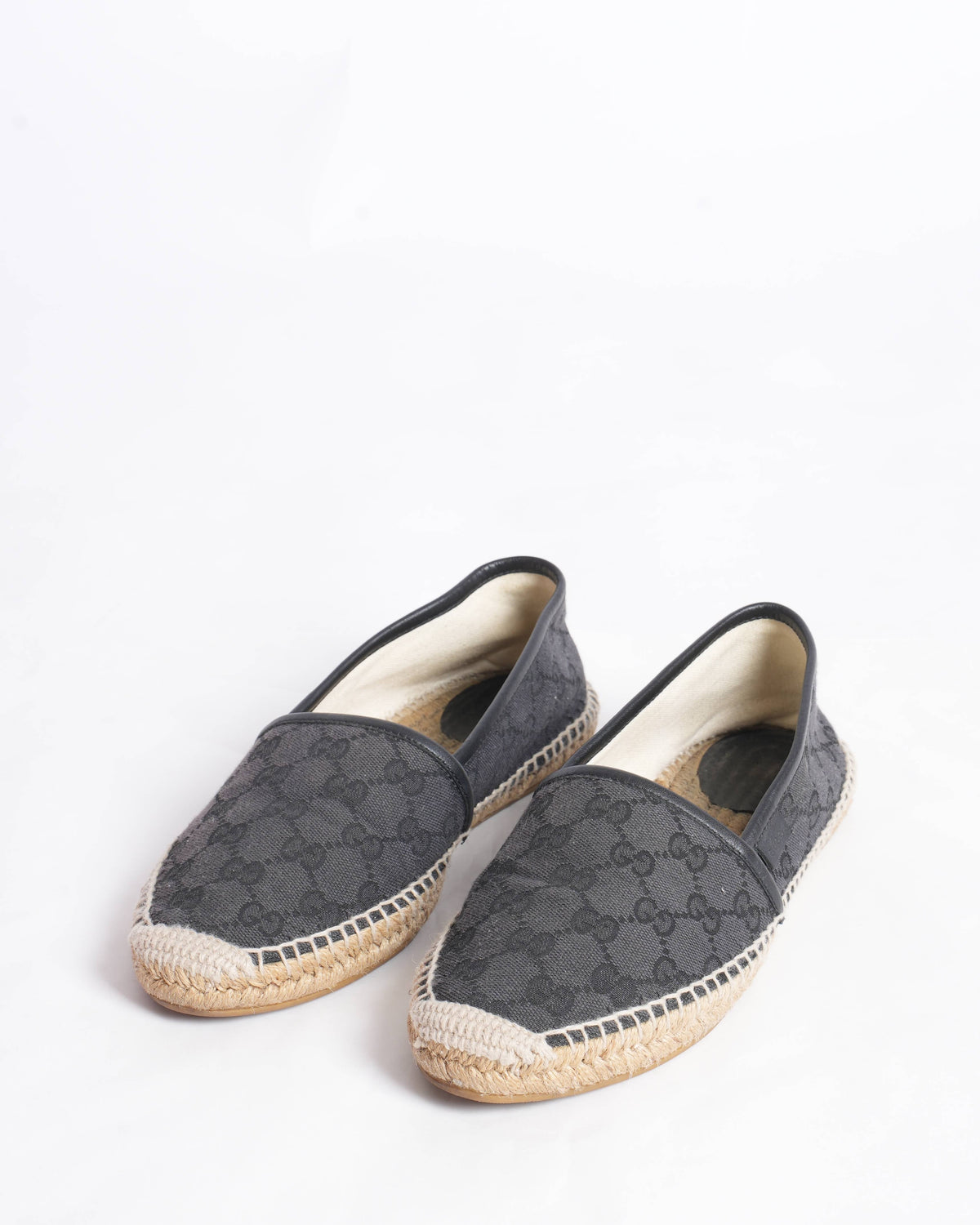 Gucci Black GG Canvas and Leather  espadrilles