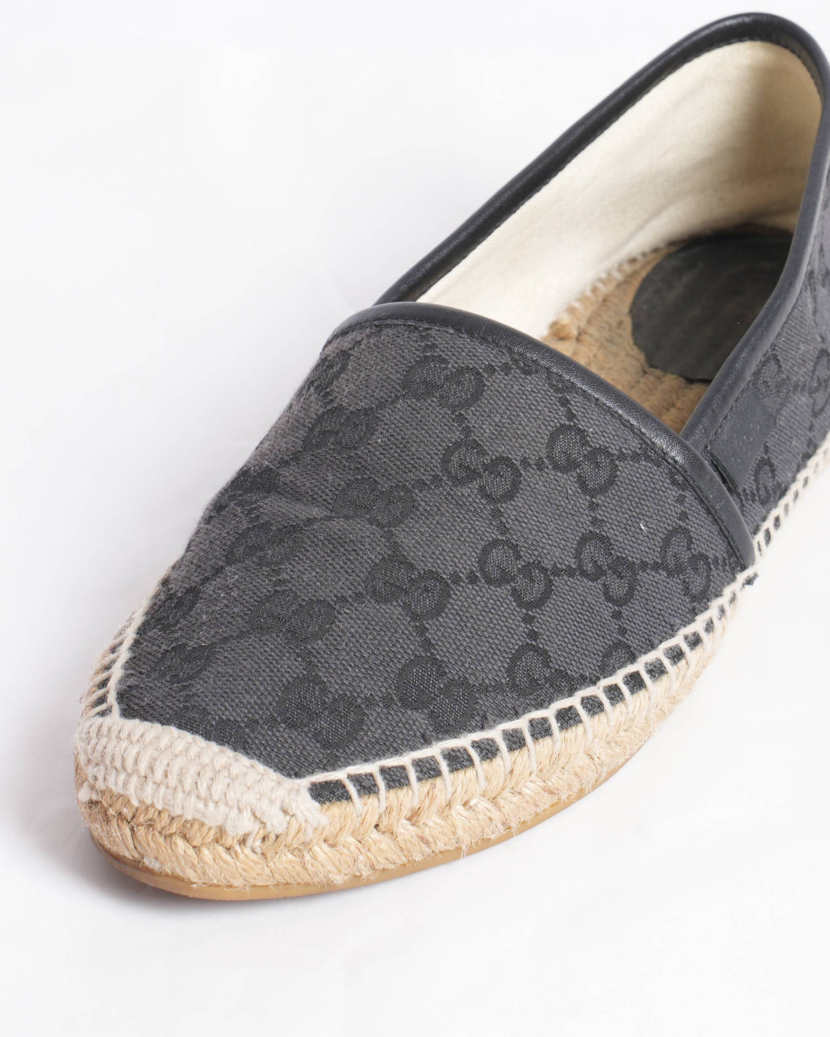 Gucci Black GG Canvas and Leather  espadrilles