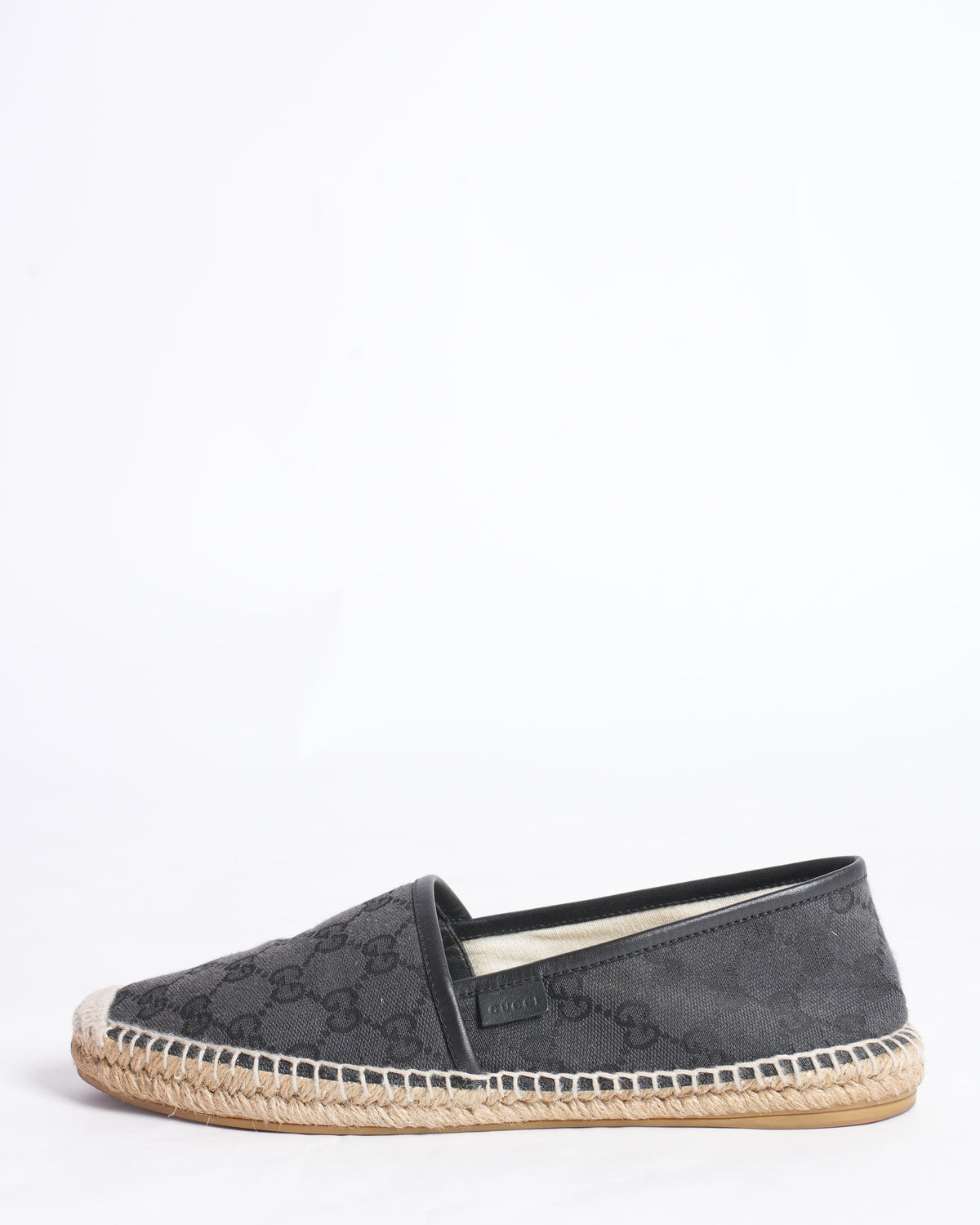 Gucci Black GG Canvas and Leather  espadrilles