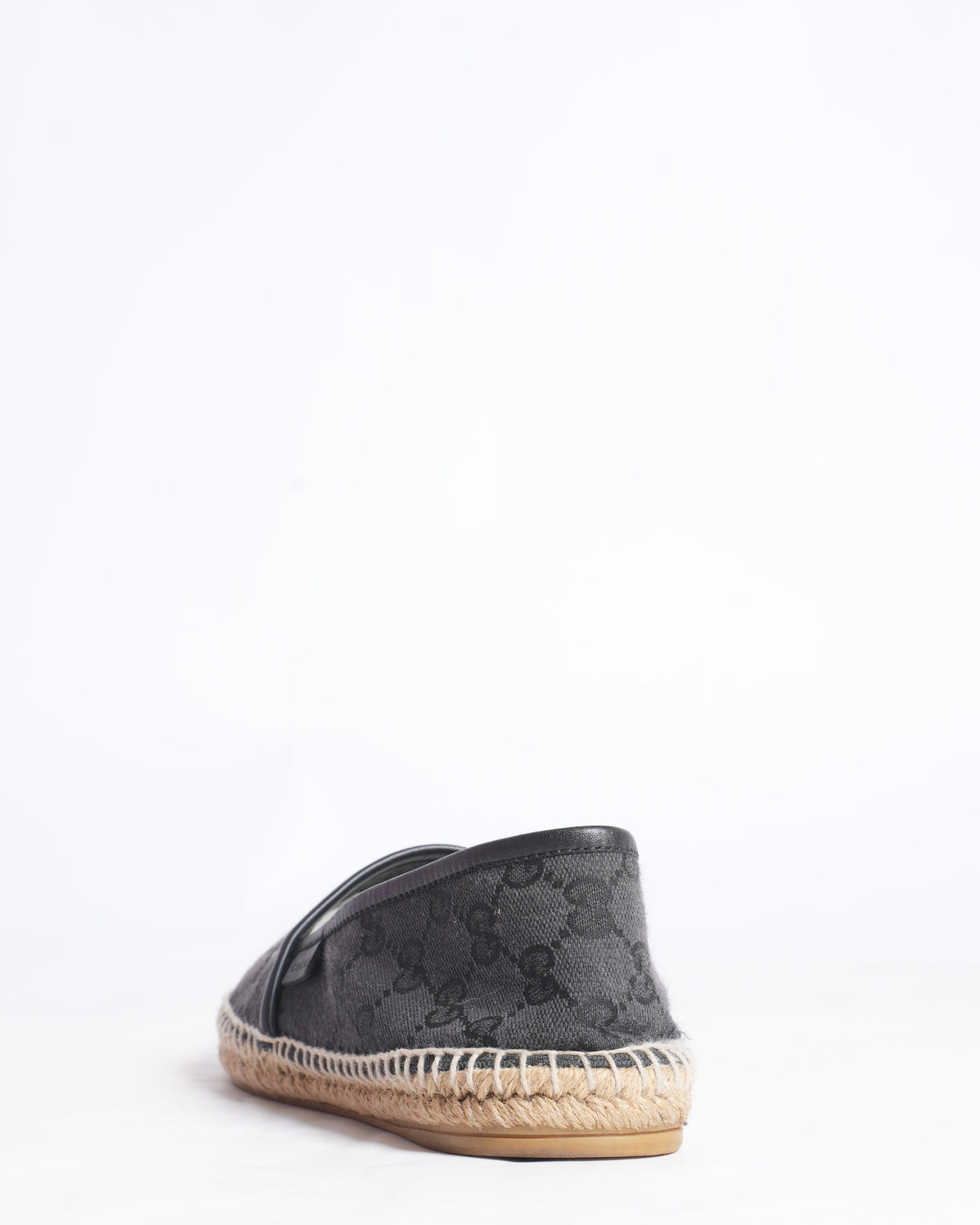 Gucci Black GG Canvas and Leather  espadrilles