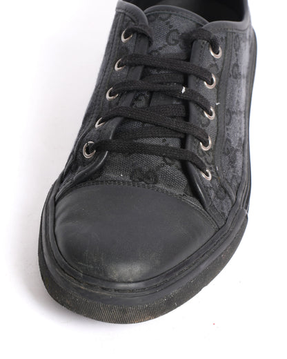 Gucci Men's Monogram Sneakers in Black