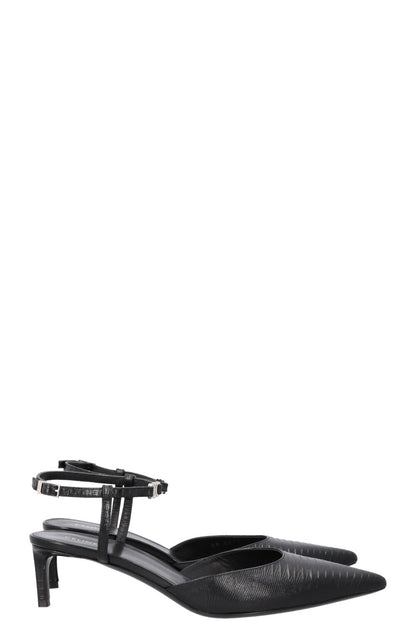 CELINE Triomphe Strap Heels Black