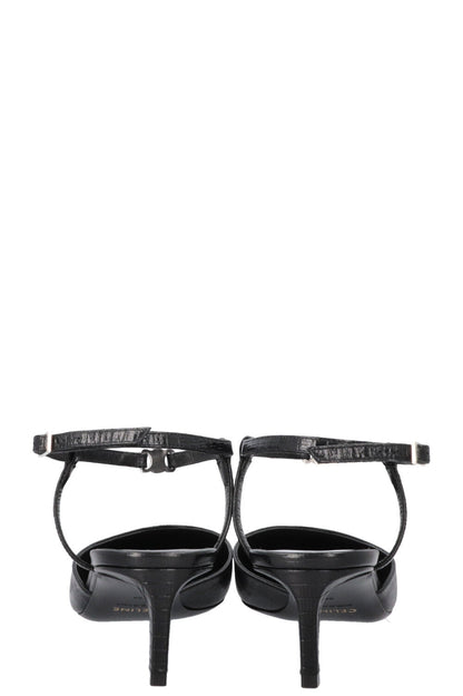CELINE Triomphe Strap Heels Black