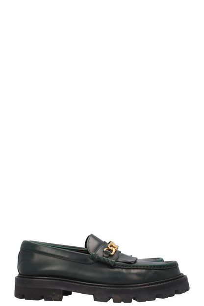 CELINE Margaret Triomphe Loafers Green
