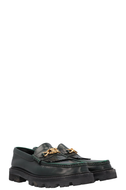 CELINE Margaret Triomphe Loafers Green