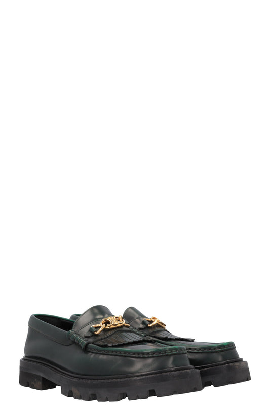 CELINE Margaret Triomphe Loafers Green
