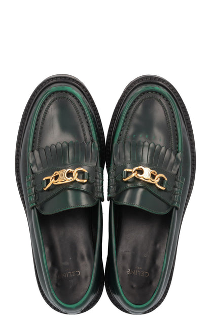 CELINE Margaret Triomphe Loafers Green