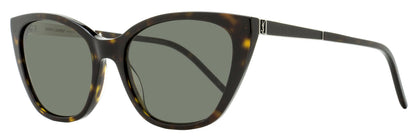 Saint Laurent Monogram Cat-Eye Sunglasses SL M69 002 Havana/Silver 56mm YSL Havana Silver