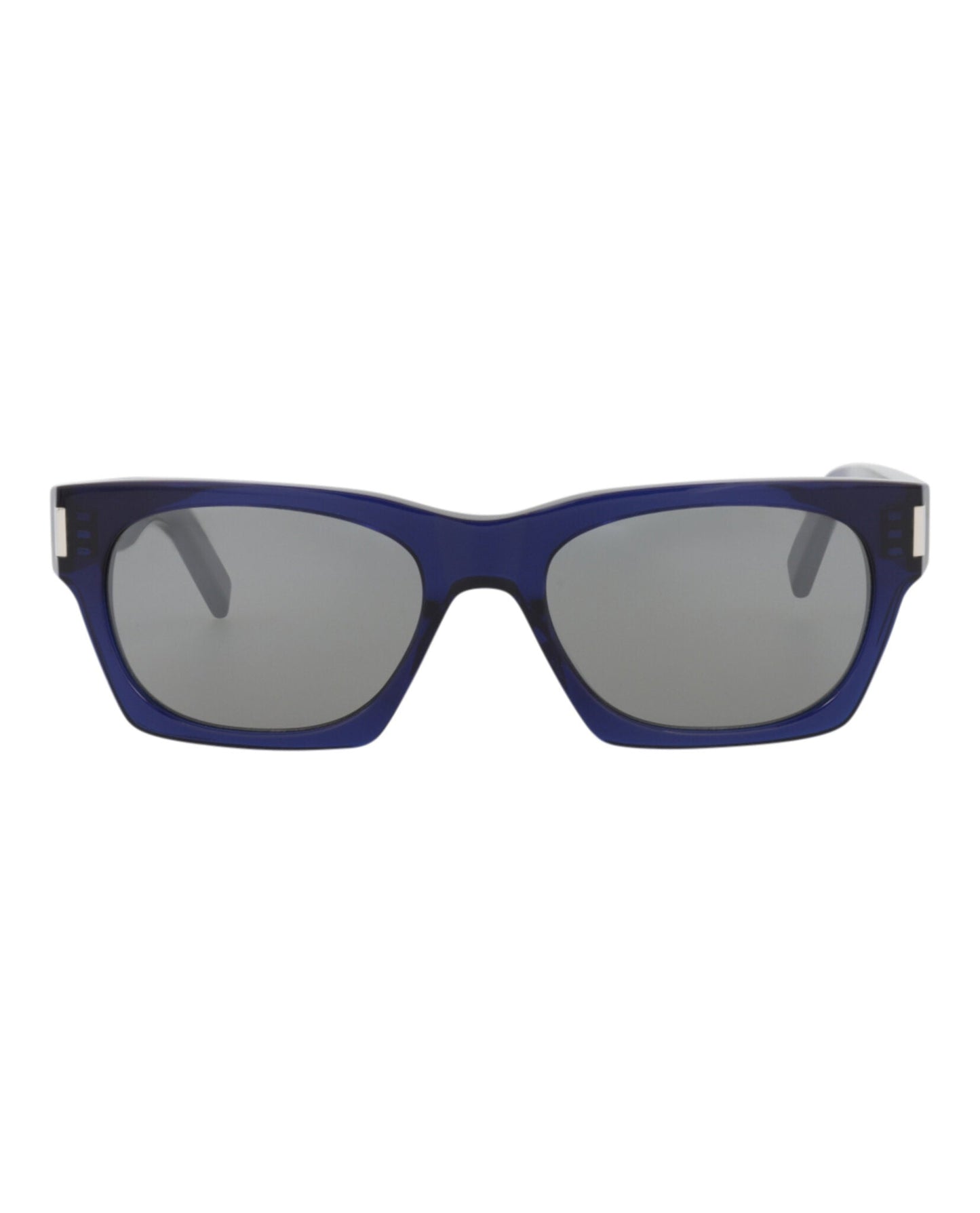 Saint Laurent Unisex Square/Rectangle Blue Blue Silver Fashion Designer Eyewear Blue Blue Silver