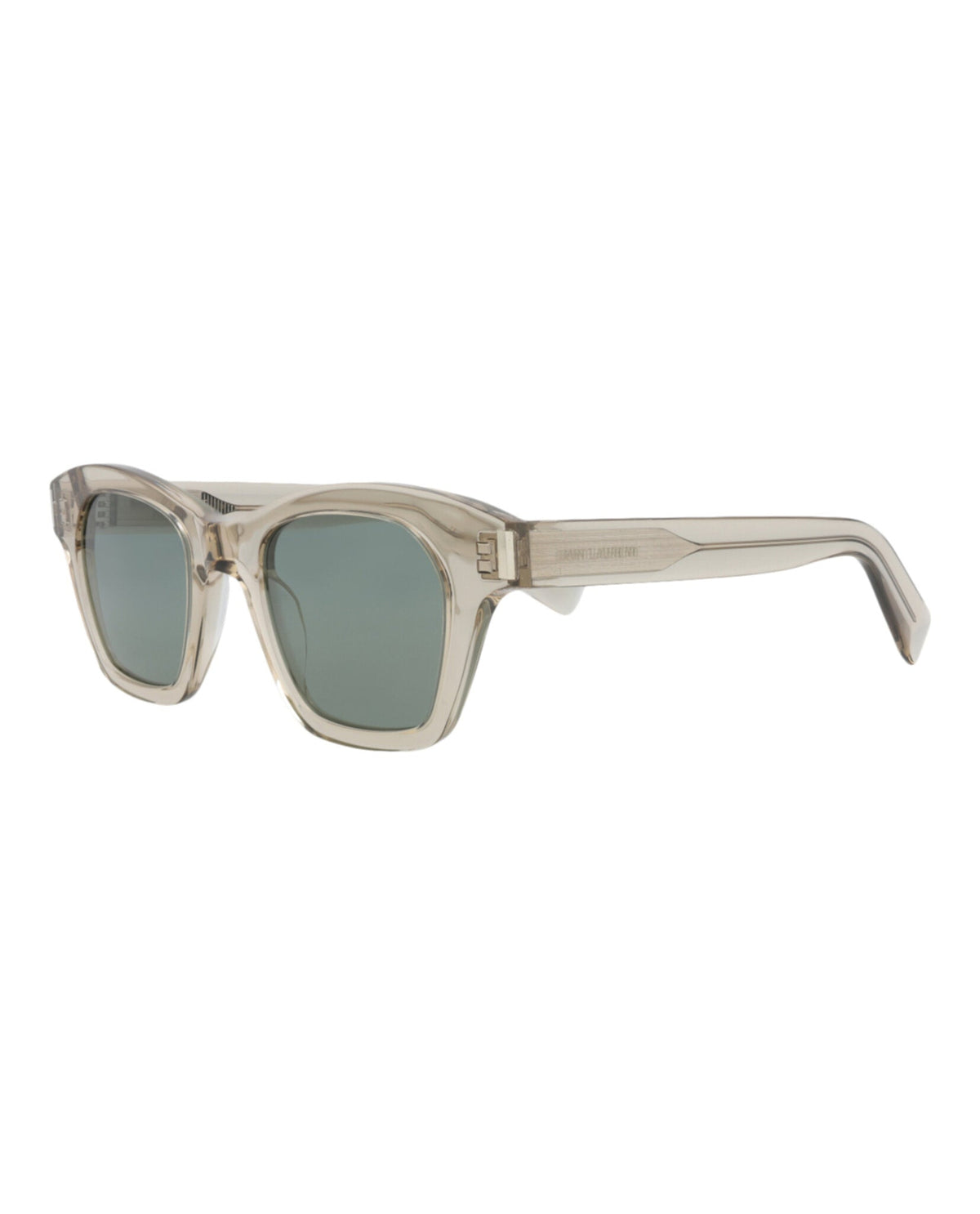 Saint Laurent Unisex Square/Rectangle Beige Beige Green Fashion Designer Eyewear