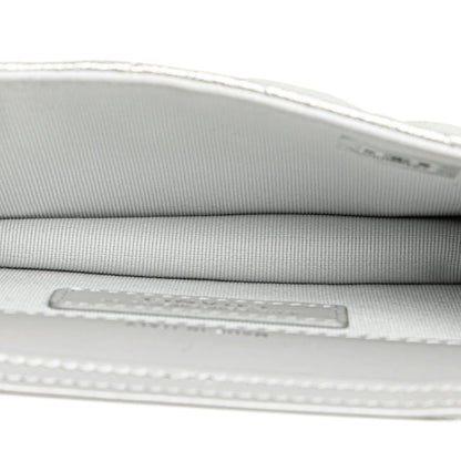 Silver Chanel Metallic Lambskin Crystal Star Chain Belt Bag