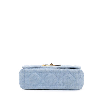 Medium Denim Macrocannage Caro Bag
