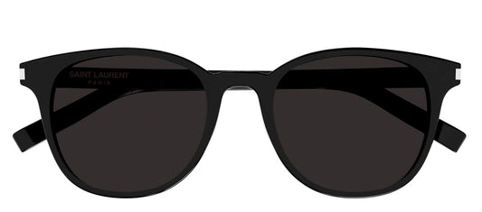 Saint Laurent SL 527ZOE 001 Round Acetate Black Sunglasses with Black shiny Gradient Lens