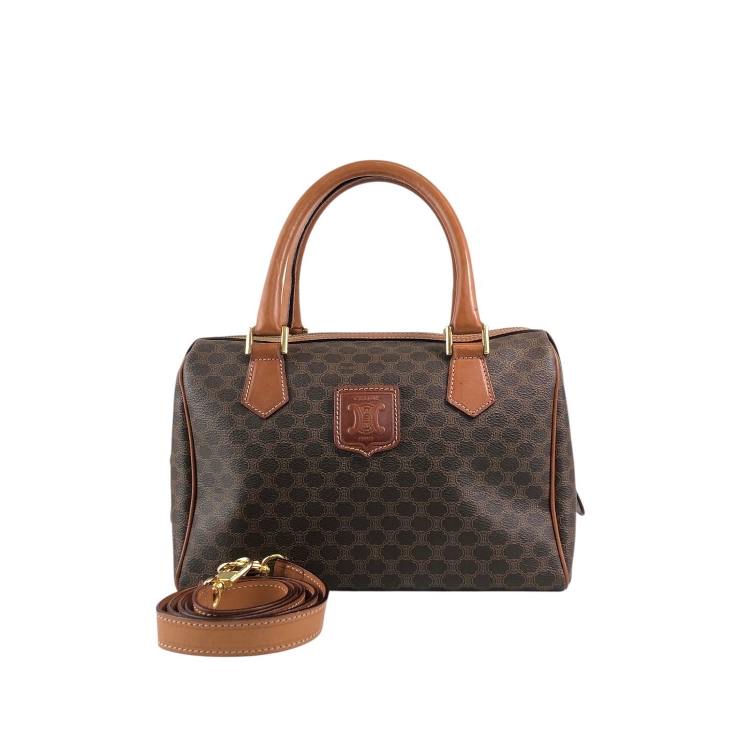 CELINE  Two-way Handbag Shoulder bag Brown Vintage mxkp72
