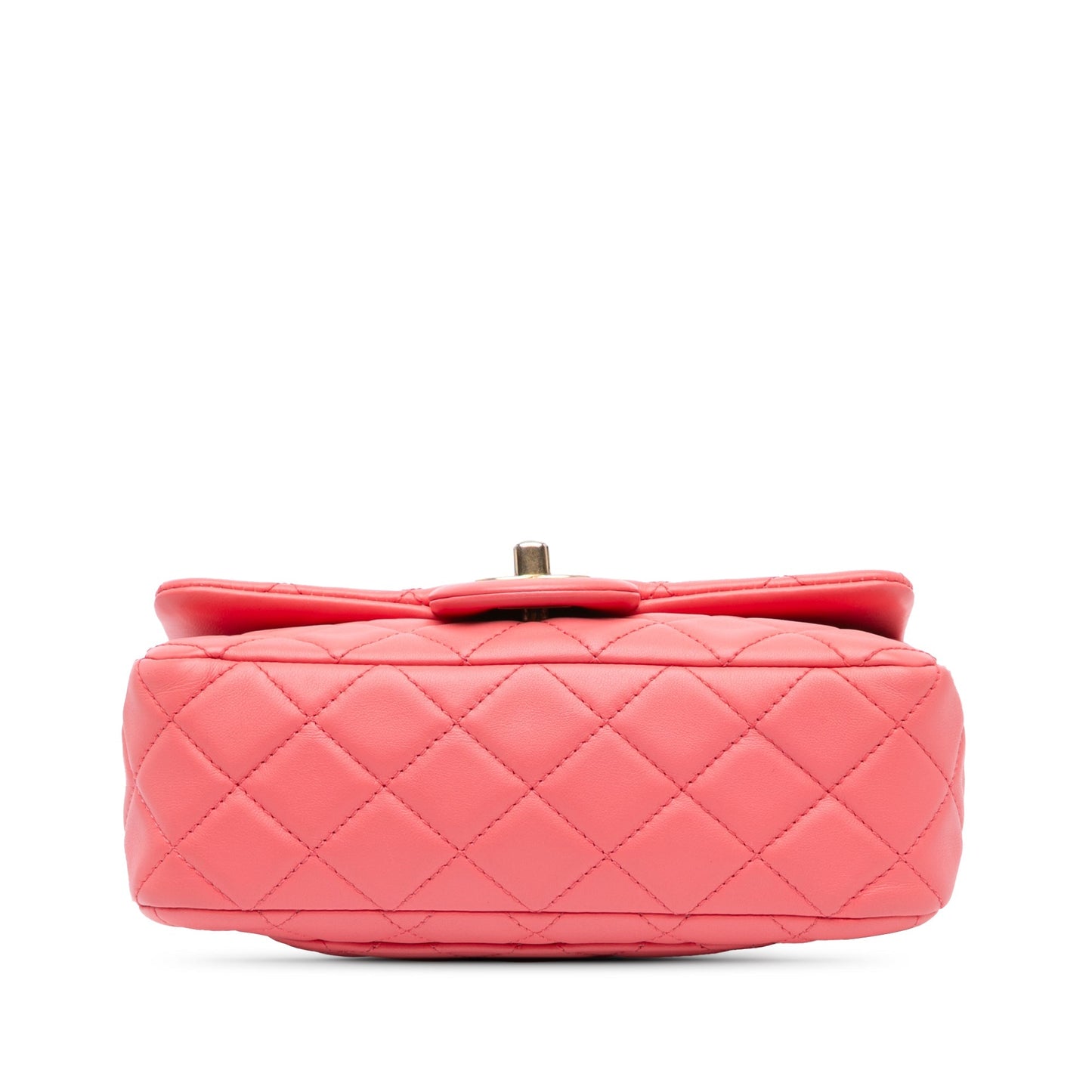 Pink Chanel Mini Rectangular Lambskin Pearl Crush Flap Crossbody Bag