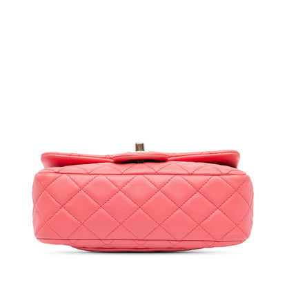 Pink Chanel Mini Rectangular Lambskin Pearl Crush Flap Crossbody Bag