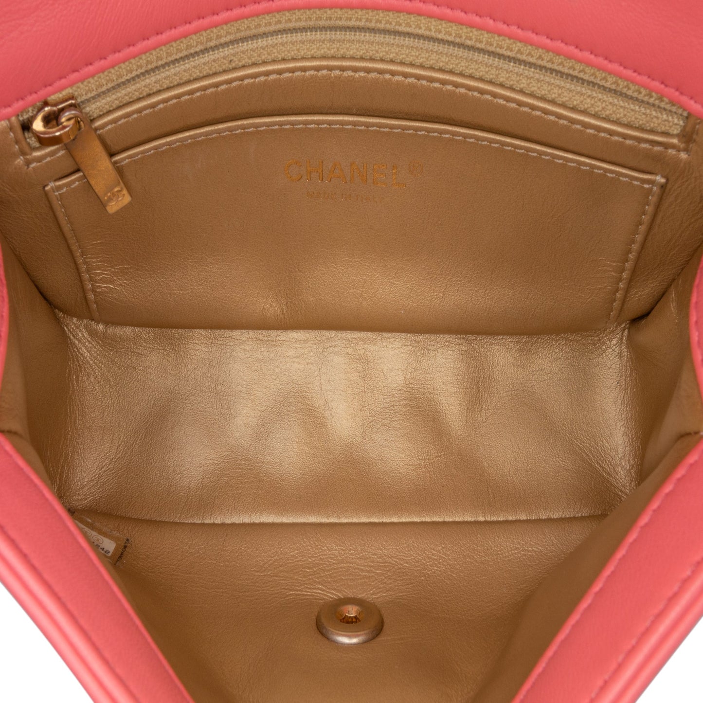 Pink Chanel Mini Rectangular Lambskin Pearl Crush Flap Crossbody Bag