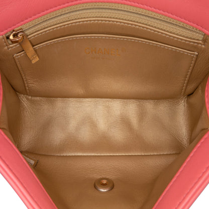 Pink Chanel Mini Rectangular Lambskin Pearl Crush Flap Crossbody Bag