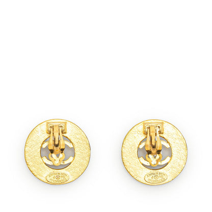 Chanel CC Clip On Earrings Metal Earrings in Good condition