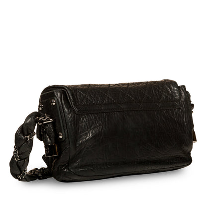 Distressed Calfskin Shoulder Bag