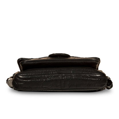 Distressed Calfskin Shoulder Bag