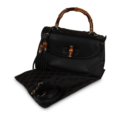 Bamboo Top Handle Shoulder Bag