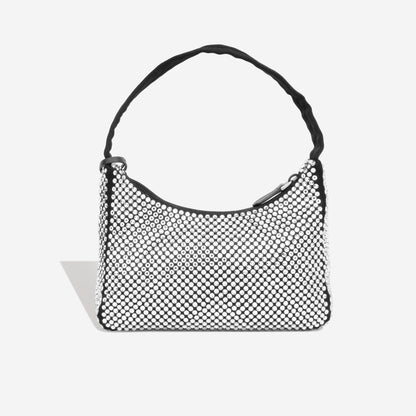 Satin Mini Bag with Crystals