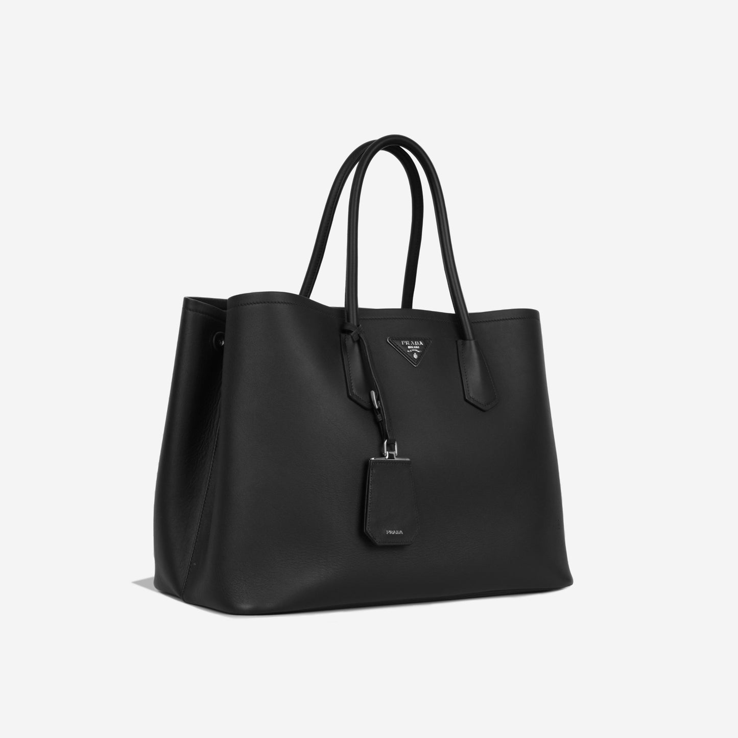 Large Double Tote - Black Matte Calfskin