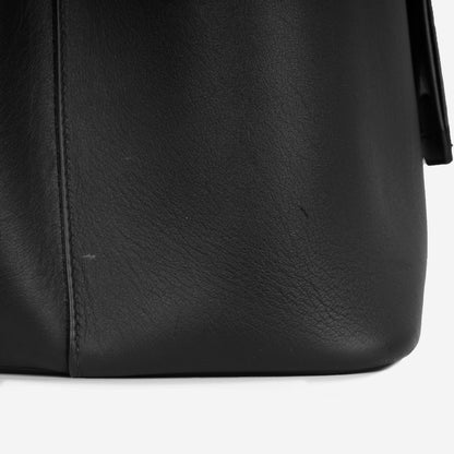 Large Double Tote - Black Matte Calfskin