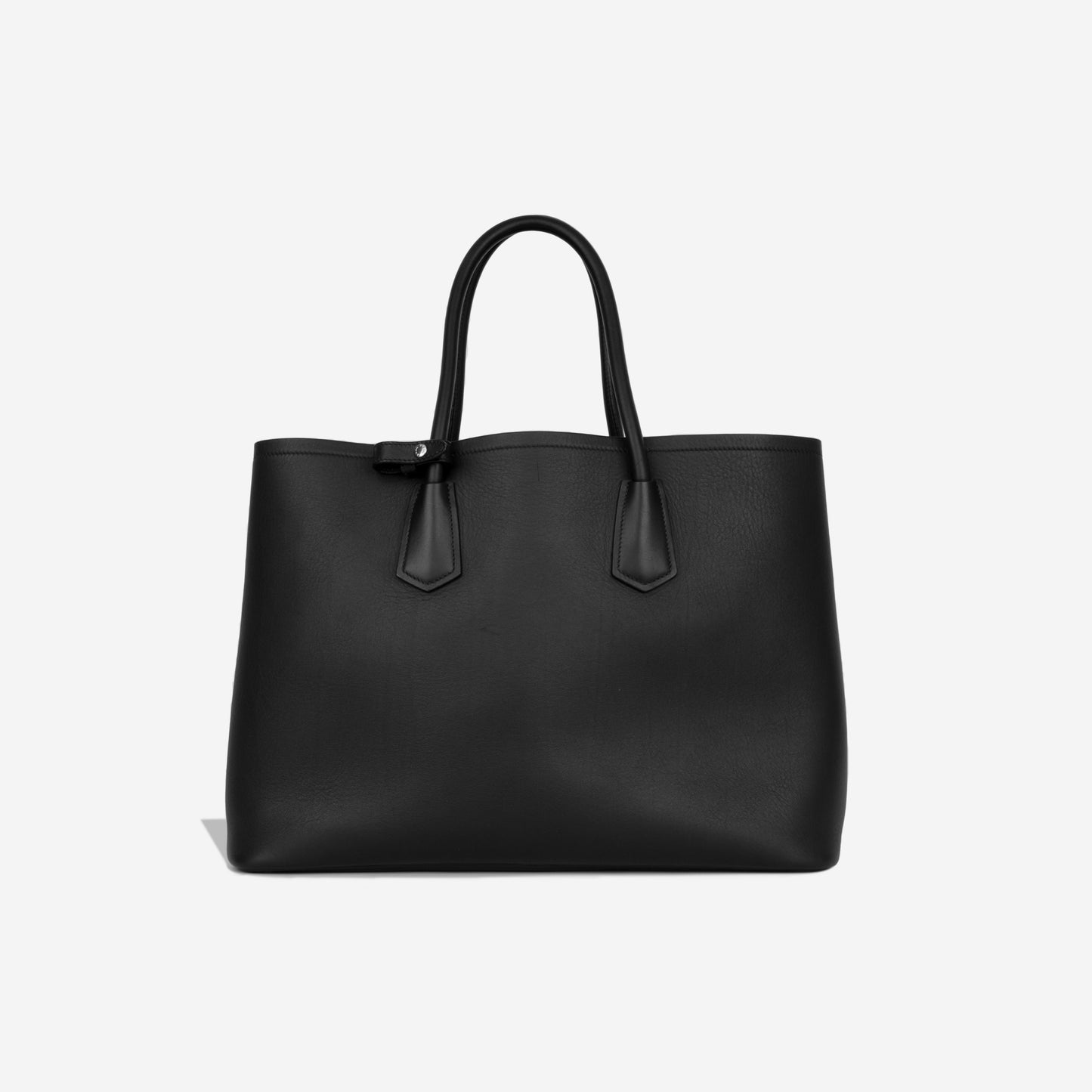 Large Double Tote - Black Matte Calfskin