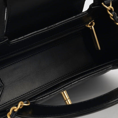 Chanel Small Kelly Re-Edition - Black Shiny Calfskin | Gold Hardware