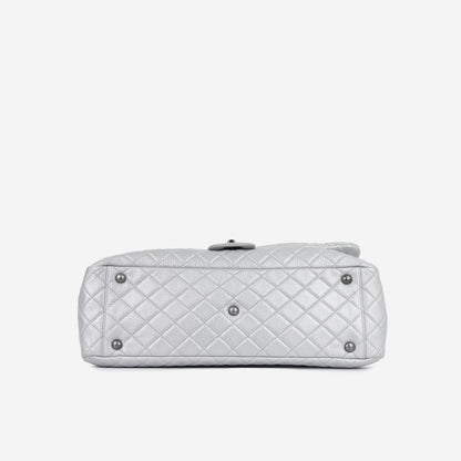 Chanel - XXL Airline Flap - Metallic Silver RHW - 2016/17 -