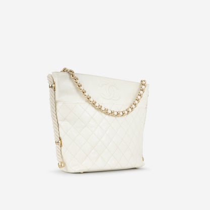 Chanel Chanel - En Vogue Large Hobo Bag - White Aged Calfskin Leather GHW -