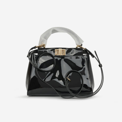 Fendi Mini Peekaboo Black Patent Leather GHW (NWT)