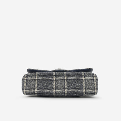 Chanel Chanel - Medium Classic Flap - Navy Tartan Tweed SHW - 2022 -