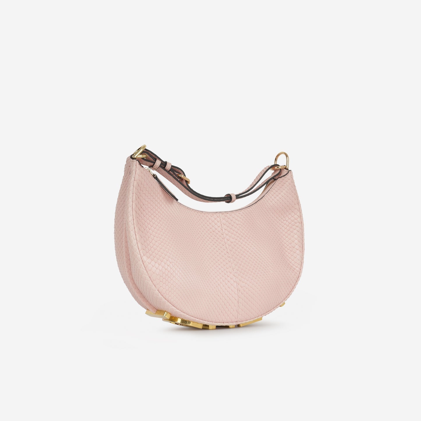 Fendi Fendi - Fendigraphy Small Hobo Bag - Baby Pink Python GHW -
