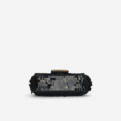 Fendi Fendi - Baguette Chain Mini - Black Sequin Paillets GHW -