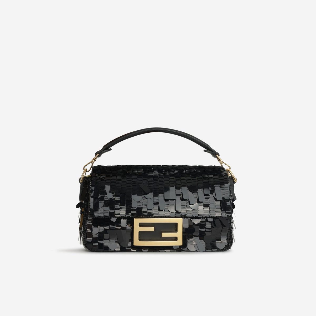 Fendi Fendi - Baguette Chain Mini - Black Sequin Paillets GHW -
