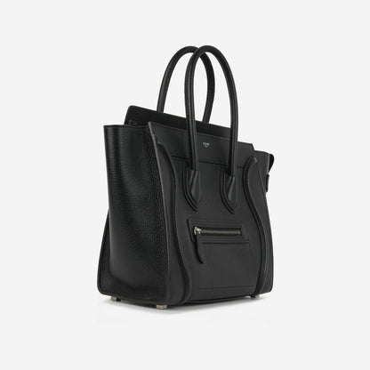 Celine Celine - Micro Luggage Tote - Black Calfskin SHW -