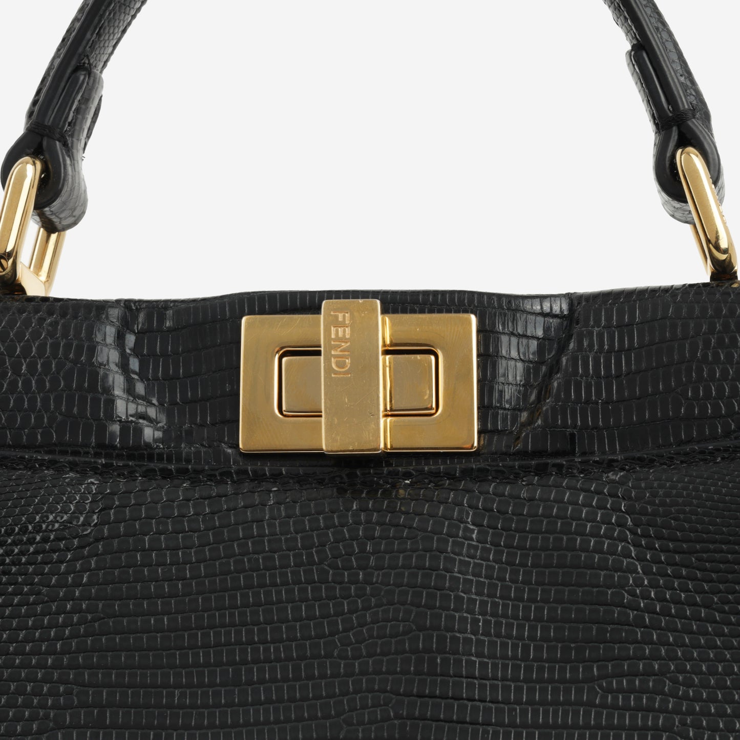 Fendi Fendi - Mini Peekaboo - Black Lizard GHW -
