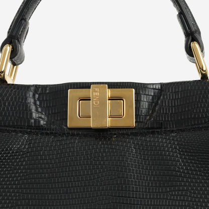 Fendi Fendi - Mini Peekaboo - Black Lizard GHW -